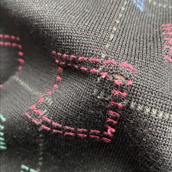 St. Croix Knits Vintage Wool Blend Geometric Pattern Long Sleeve Sweater Polo - Picture 14 of 16